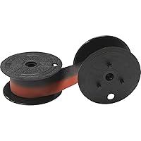 Victor 7010 Universal Twin Spool Ribbon for Compatible Sharp, Canon, Casio, and Other Calculators (1230-4, 1240-3A, 1297, 2640-2, 1260-3, 1280-7, 1460-4, 1530-6, 1560-6, 1570-6), Black/Red, Pack of 2