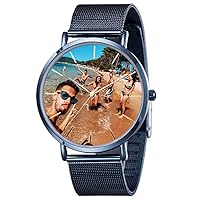 Personalized Graphic Picture Quartz Watch Stainless Steel Wrist Watches for Men Women Custom Any Photo