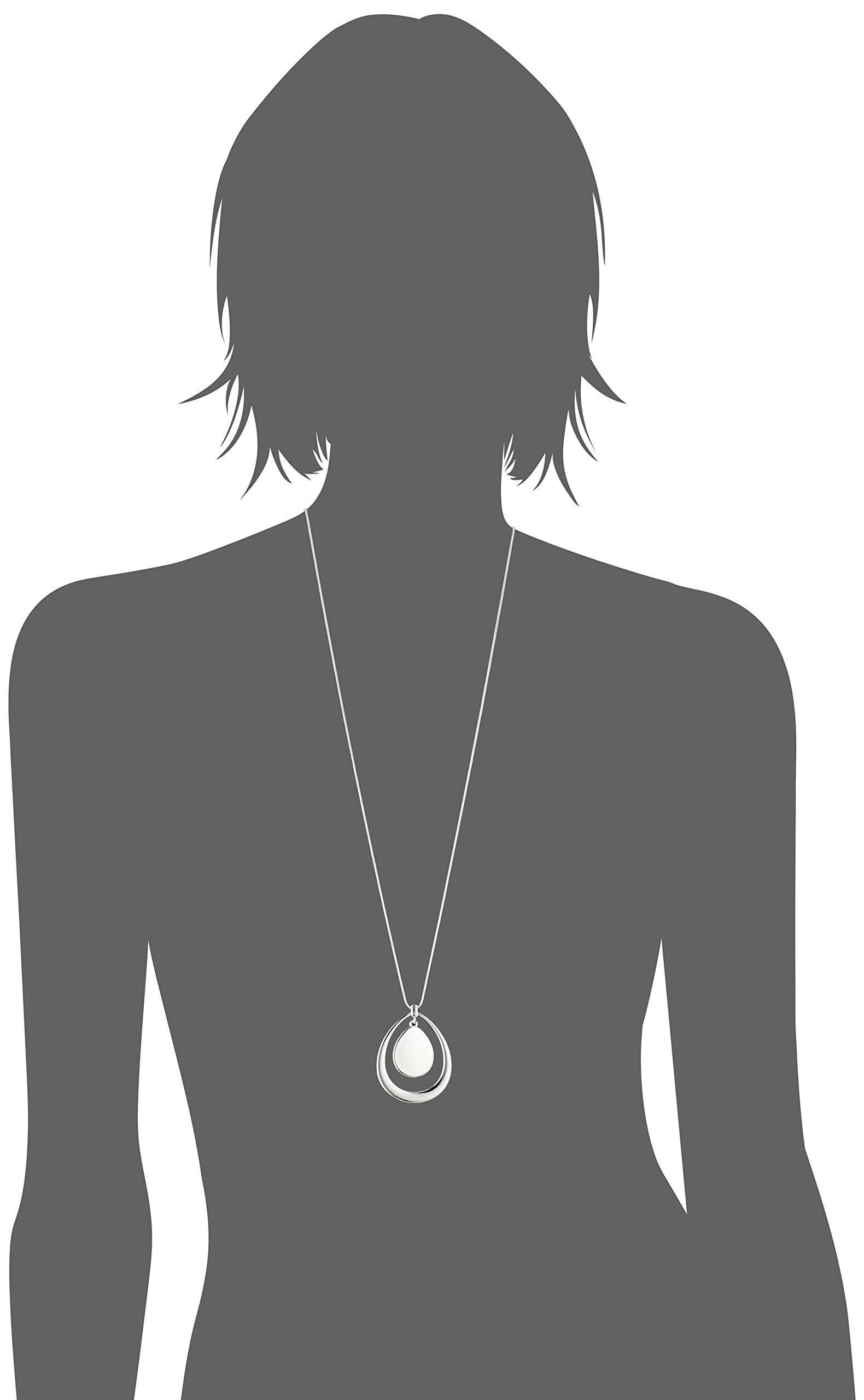 NINE WEST Women's Silver Adjustable Pendant Necklace, 40