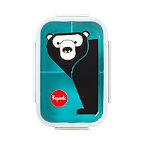 3 Sprouts Lunch Bento Box – Leakproof 3 Compartment Lunchbox Container for Kids, Bear