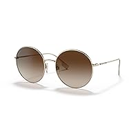 BURBERRY BE 3132 110913 Light Gold Metal Round Sunglasses Brown Gradient Lens