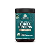 Supergreens Powder, Organic Superfood Powder with Collagen, Made from Real Fruits, Vegetables and Herbs, for Digestive and Energy Support, 25 Servings, 7.5oz