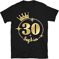 Personalized Birthday Queen Shirt, Custom Name with Age Birthday Shirt, Birthday Queen Gift, Customized 30th Birthday Shirt