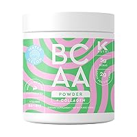 BCAA + Collagen Powder with Vitamin B6 and B12, BCAA Powder with Grass Fed Collagen Peptides, Energy and Sports Drinks with Amino Acids, Watermelon Flavor - K Nutri