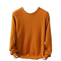 Men Autumn and Winter 100% Mink Cashmere Pullover Solid Color Round Neck Soft and Comfortable Sweater