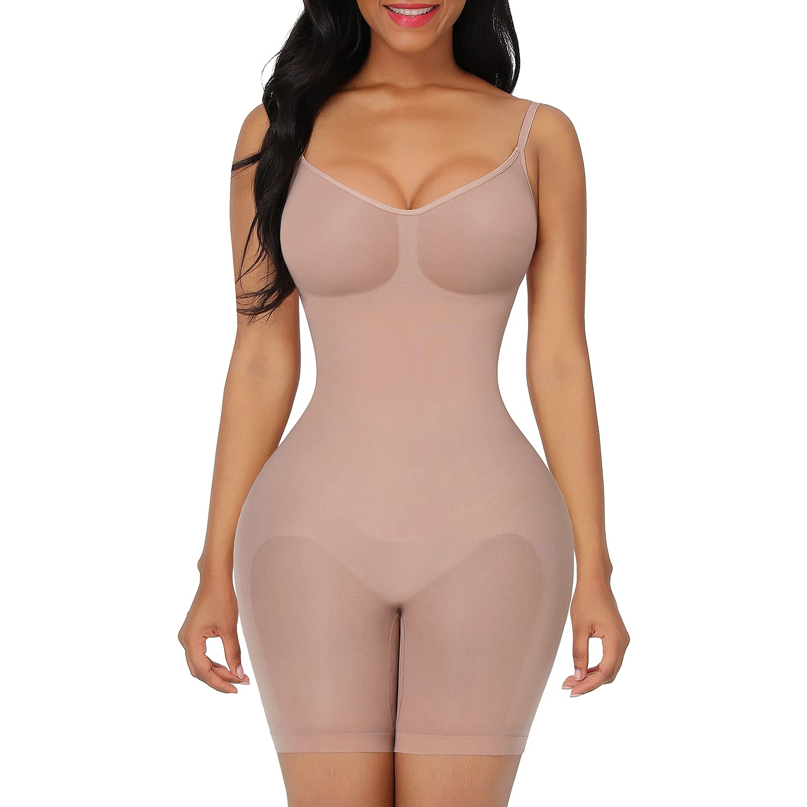 FeelinGirl Thong Shapewear Bodysuit for Women - Double Compression Tummy  Control Body Shaper
