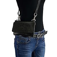Milwaukee Leather MP8854 Women's Black Leather Multi Pocket Belt Bag - One Size