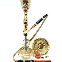 H: 30'' Luxurious Hand Made Real ANATOLIA Prince SEHZADE Hookah Quality Set Leather Hose