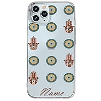 Case Compatible with iPhone 11 Pro Personalized with your Name Hamsa Turkish Evil Eye, Protector Compatible with iPhone 11 Pro Customizable, Case Customized Turkish Eye Shockproof TPU.