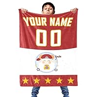 Personalized Custom Basketball Logo Flannel Warmth Safety Blanket - Name and Number for Boys Girls Kids Baby Neutral Child Toddler Throws Blankets Perfect for Bedtime Bedding or Gift (Basketball 1)