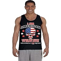 Mens Tank Tops 2nd Amendment American Flag Skull T-Shirt Sleeveless Muscle Tee