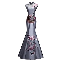 Keting Mermaid Flower Pattern Satin Corset Prom Party Bridesmaid Dress Evening Shower Pageant Celebrity Gown for Wedding