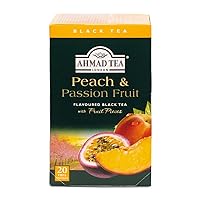 Black Tea, Peach & Passion Fruit Teabags, 20 ct (Pack of 1) - Caffeinated & Sugar-Free