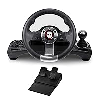 Numskull Racing Wheel with Pedals and Shifter - Compatible with Xbox Series X and S, Xbox One, PS4, Switch, and PC