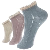 3-Pair/Pack Women's Vintage Style No Show Socks