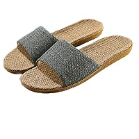 Fashion unisex linen slippers non-slip indoor slippers open toe outdoor beach shoes sandals