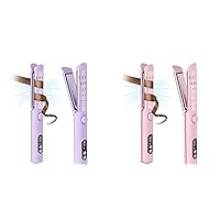 Novus Airflow Styler Curling Iron, Ceramic Flat Iron Hair Straightener and Curler 2 in 1, Professional Curing Wand with 360° Ionic Cool Air, 4 Adjustable Temps & Automatic Shutdown for All Hair Types