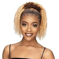 Remy Illusion Ponytail Passion Extension – 13-in Curly Ponytail Extension for Black Women – Premium Synthetic Hair Ponytail Bun – Easy to Install Drawstring Ponytail – 82g (1B)