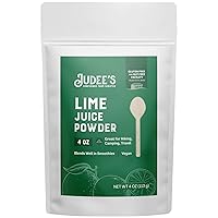 Judee's Lime Juice Powder - 4 oz - Delicious and 100% Gluten-Free - Great for Smoothies, Shakes, Mixed Drinks, Fruit Tarts, and Glazes - Fresh Lemon Flavor
