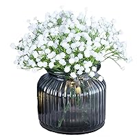Artificial Plastic Baby Breath Flowers 4 Bunches White Fake Gypsophila Flower Decor for DIY Wedding Home Party, 7.5 Inches
