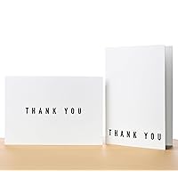 100 pack Thank You Cards With Self-Seal Envelopes Heavy Cardstock- 5 x 3.5 inches - 2 Designs - Minimalistic, Rustic, Modern, Masculine Blank Note Cards For Business, Wedding, Crafts, Men, Kids - Bulk