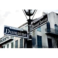 NOLA Photography Print (Not Framed) Picture of Street Sign at Intersection of Dumaine and Bourbon Street in New Orleans Louisiana French Quarter Wall Art Urban Decor (4