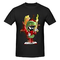 Men's T Shirt Cotton Graphic Short Sleeve Crew Neck Tee Shirts Casual Tops Black