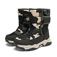 Boys' Cotton Shoes Camouflage And Fleece Thickened Winter Warm Cotton Boots For 4 To 14 Years Leopard Rain Boots Kids