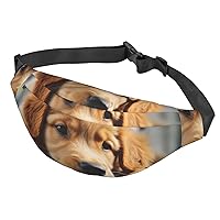 Fanny Pack For Men Women Casual Belt Bag Waterproof Waist Bag Lazy Dog Puppy Running Waist Pack For Travel Sports