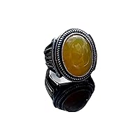 925K STAMPED STERLING SILVER LARGE MEN RINGS WITH NATURAL STONES A GIFT FOR HIM NATURAL STONE SILVER RING MENS GIFT