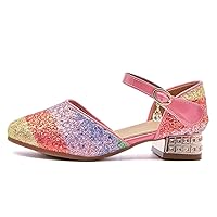 HROYL Cute Princess Shoes for Girls Sequins Dress Shoes Glitter Princess Shoes for Kids，KMBL-TX3