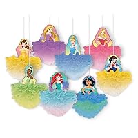Disney Princess Multicolor Deluxe Fluffy Party Decorations, 8 Ct.