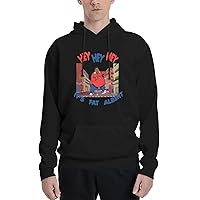 Hoodie Men's Anime Pocket Sweatshirt Cartoon Hooded Pullover Hoody Black