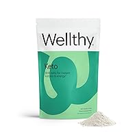 Wellthy Keto Power with BHB Salts for Instant Ketosis and Energy, Natural Strawberry Kiwi Flavor, 10.58 oz