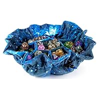 Metallic Dice Games FanRoll Velvet Compartment Dice Bag with Pockets: Galaxy, Role Playing Game Dice Accessories for Dungeons and Dragons