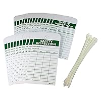NMC Inspection Record Tag with Ties, 25-Pack, Double-Sided, 3