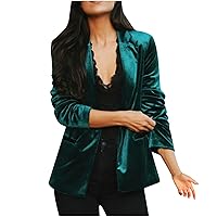 Women's Tops Vintage Velvet Long Sleeve Tunic Tees Casual Button Down V Neck T Shirt Solid Color Comfy Soft Blouse