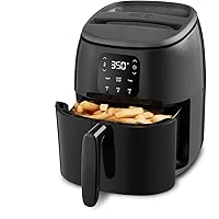 DASH Tasti-Crisp™ Electric Air Fryer Oven, 2.6 Qt., Black – Compact Air Fryer for Healthier Food in Minutes, Ideal for Small Spaces - Auto Shut Off, Digital, 1000-Watt