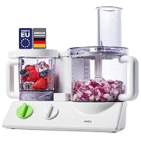 Braun 12 in 1 Multi-Functional Food processor | Kitchen System With Dual Control Technology, chopper, Blender, Juice Extractor, Citrus Juicer and French fry disc-made in Europe with German Engineering