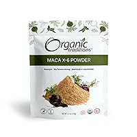 Organic Traditions Maca X-6 Black and Red Powder, Organic Maca Root Powder Organic Maca Powder, Energizing Superfood for Men and for Women, 150g/5.3oz