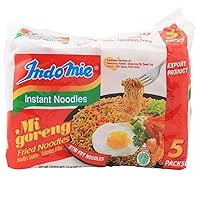 Indomie Mi Goreng Instant Stir Fry Noodles, Halal Certified, Original Flavor, 5 Count - Pack of 6