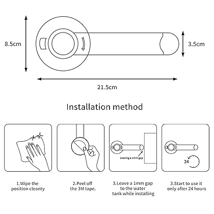 Baby Toilet Lock Safety Bathroom Child Proof Toilet Seat Lock with 3M Adhesive No Tools Needed Toilet Lid Lock with Arm Locks for Little Kids (1 Pack)