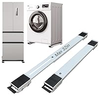 Appliance Rollers Heavy Duty,Max 32in,Second Generation Extendable Appliance Rollers Mobile Washing Machine Base Easily Move Washing Machines, Dryers, Refrigerators, Furniture (White)