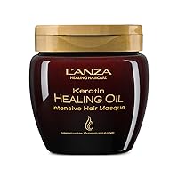 L'ANZA Keratin Healing Oil Intensive Hair Masque for Damaged Hair, Nourishes, Repairs, and Boosts Hair Shine and Strength for a Silky Look, Sulfate-free, Paraben-free, Gluten-free (7.1 Fl Oz)
