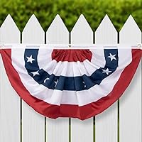 4 Pack 3X6 Feet American Flag Bunting - USA Pleated Fan Flag for Outdoor - Vivid Color and Fade Resistant - Double Stitches Canvas Header with Three Brass Grommets