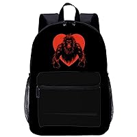 Love Bigfoot Printed 17 Inch Laptop Backpack Large Capacity Daypack Travel Shoulder Bag for Men&Women