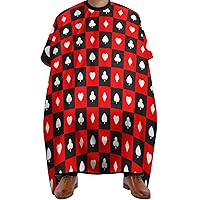 Playing Cards Squares Hair Cutting Cape for Adult Professional Barber Cape Waterproof Haircut Apron Hairdressing Accessories