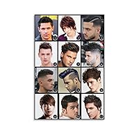 GEBSKI Modern Barber Shop Salon Hair Cut for Men Chart Poster (4) Canvas Painting Wall Art Poster for Bedroom Living Room Decor 08x12inch(20x30cm) Unframe-style