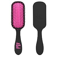 The Knot Dr. hair brush by Conair - Detangling hair brush - Travel Brush - wet brush - Removes Knots and Tangles in wet or dry hair- Pink