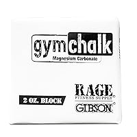 Rage Fitness Gym Chalk Block (2oz), Magnesium Carbonate Athletic Chalk Block for Excellent Grip, Gym Workout Grip Chalk, Weightlifting, Gymnastics, Rock Climbing White